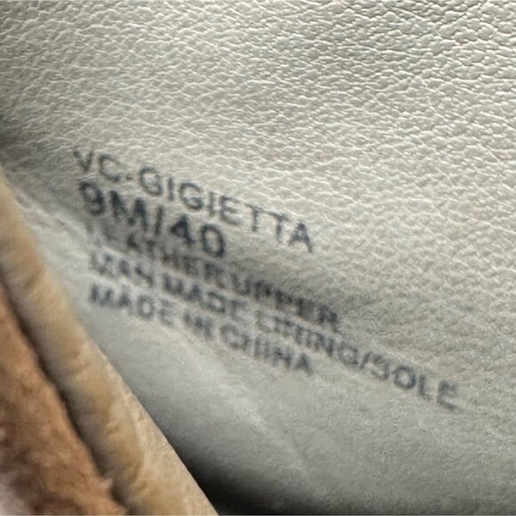 Vince Camuto Gigietta Taupe Leather Ankle Boots Women’s Size 9M Block Heel Zip - Picture 7 of 9